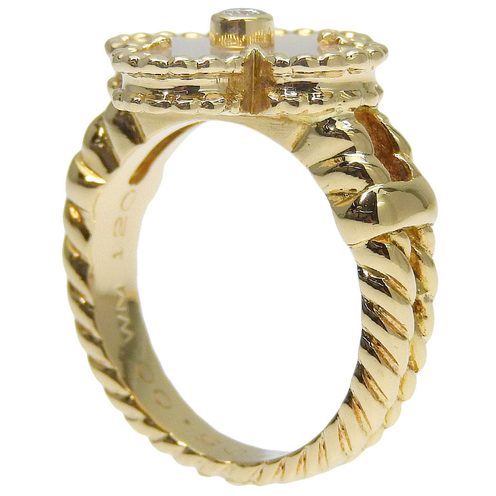 VAN CLEEF & ARPELS Alhambra Ring 18K Yellow Gold & White Shell