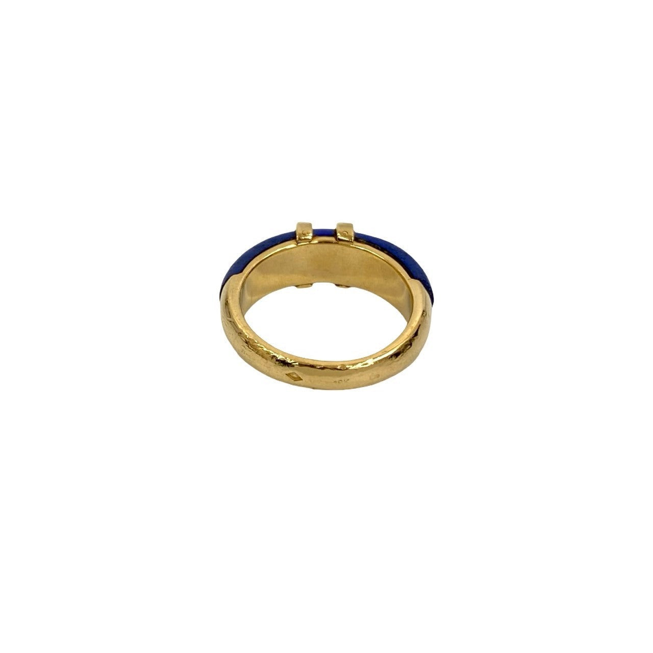 HERMÈS – H Logo Motif Ring – 18K Yellow Gold & Lapis Lazuli – Women –