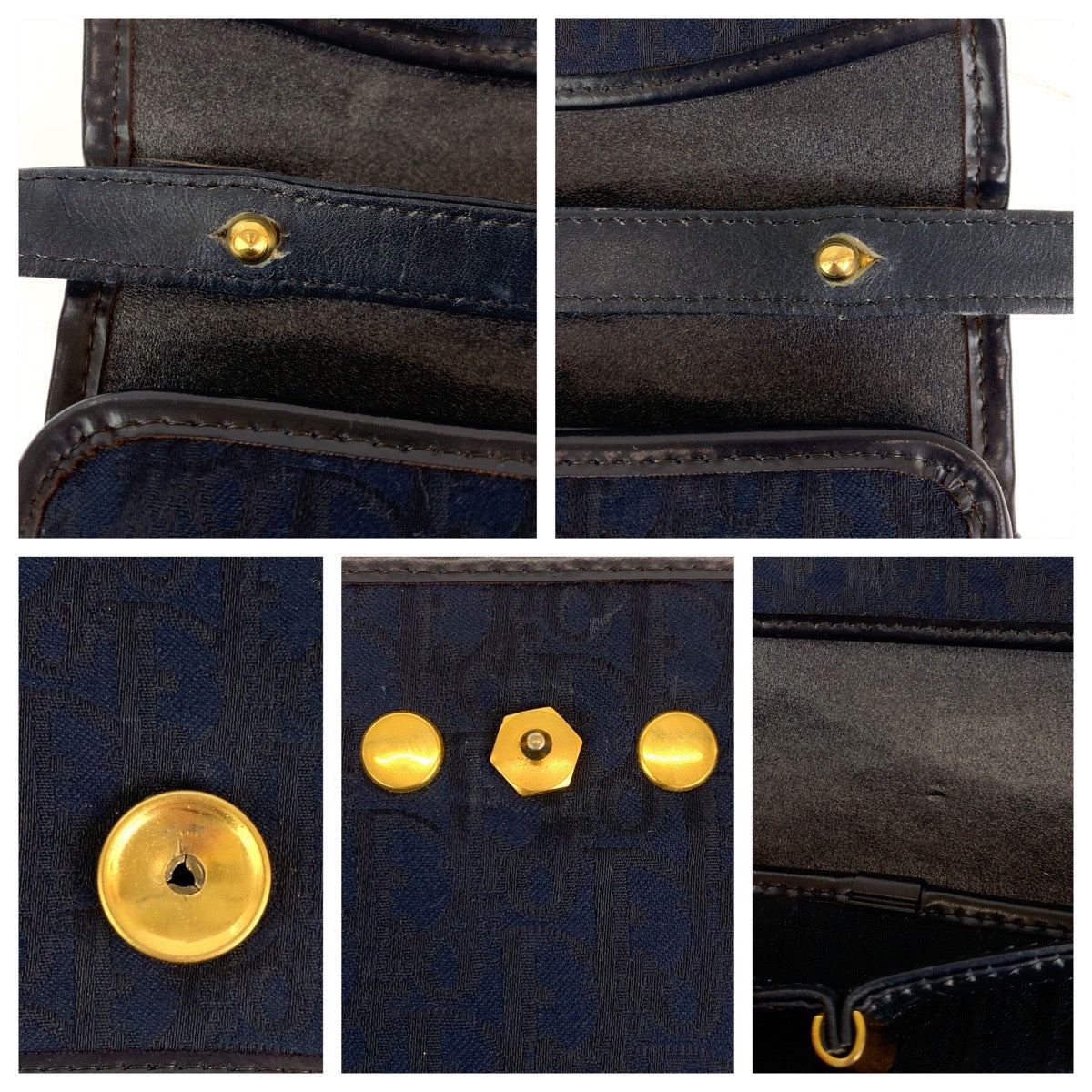 Christian Dior Trotter Canvas navy Gold Metal by John Galliano Era – 100% Authentic ✨ Very Good Pre-Owned Condition ~ 24% off MSRP