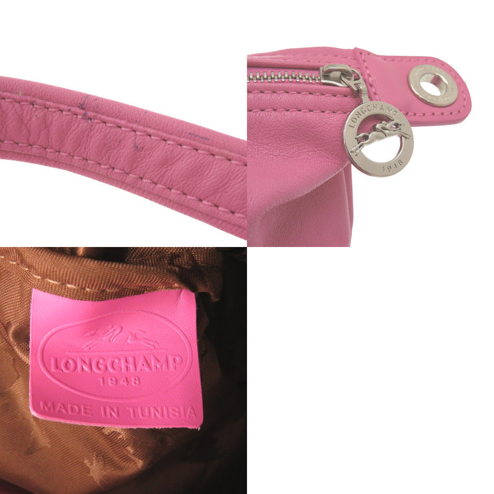 LONGCHAMP – Le Pliage Cuir 2-Way Folding Handbag – Pink Leather –