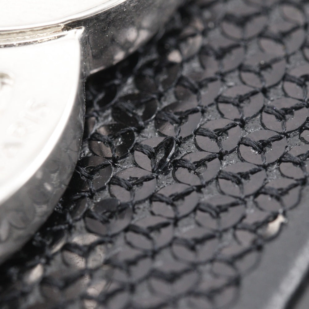 Celine CELINE – Mini Triomphe 2-Way Clutch Shoulder Bag Black Leather & Sequins