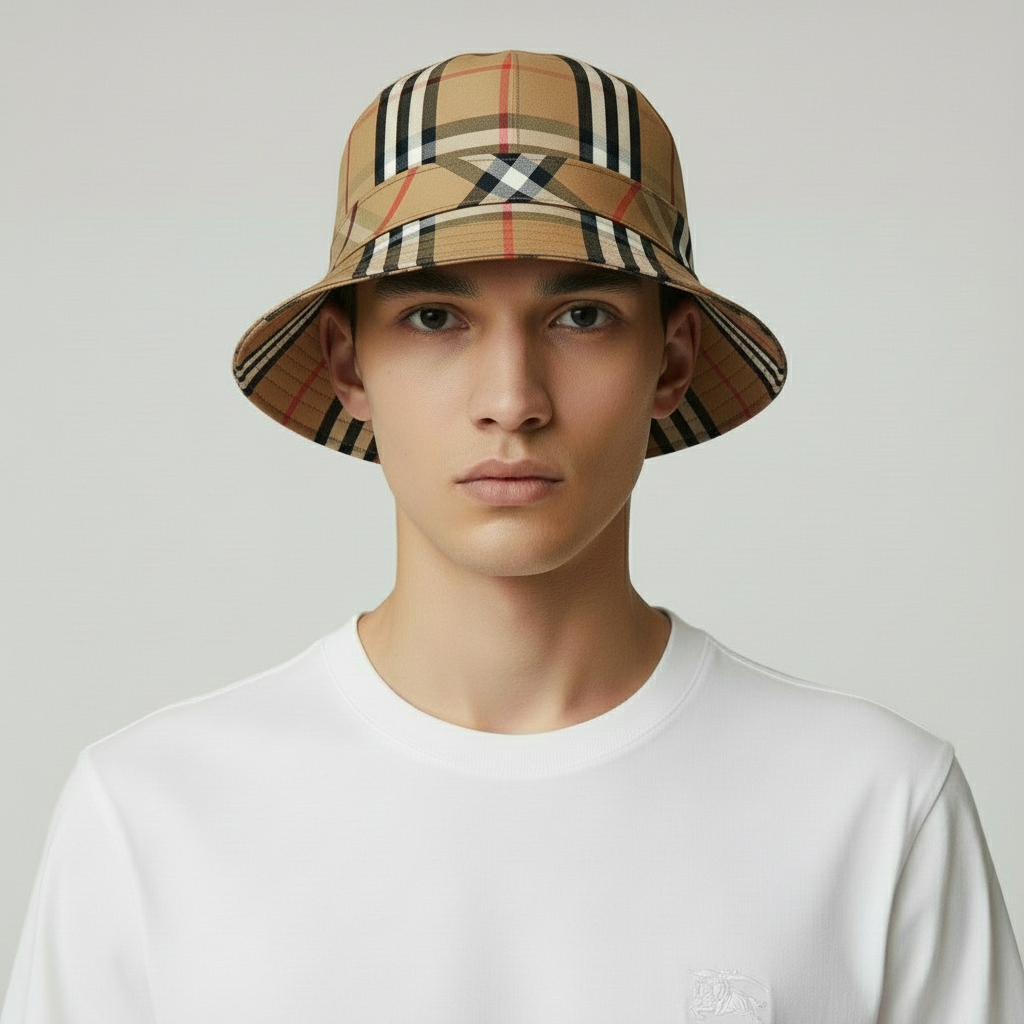 BURBERRY – Nova Check Cotton Hat – Multicolor – Size S – 100% Authentic Previously Owned Unused Condition ~28% Off MSRP