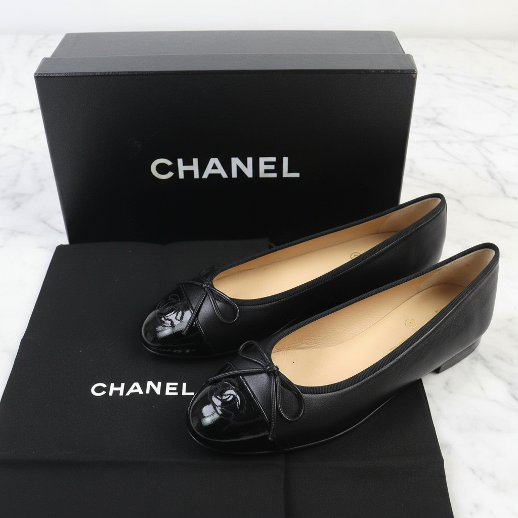 CHANEL ballerinas– Black Euro Size 38 – 100% Authentic Pre-Owned ✨Excellent/Unused with Minor Storage Wear Condition ~20% off MSRP