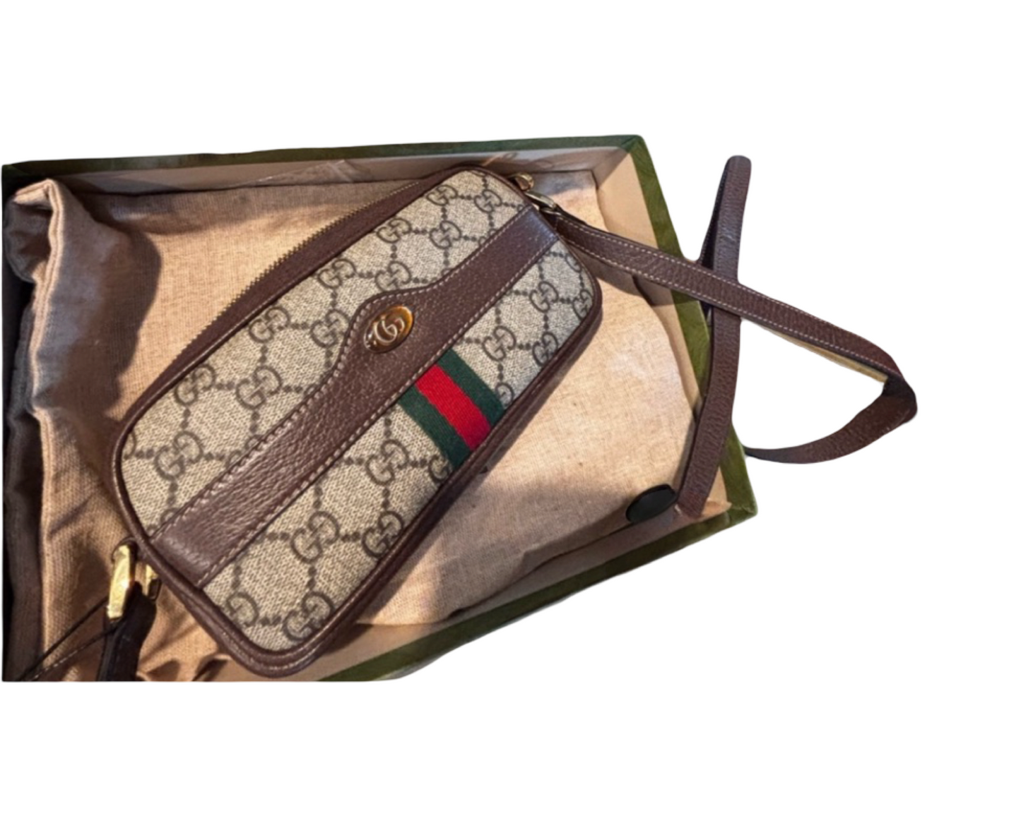 GUCCI – GG Supreme Mini Ophidia Crossbody – Brown Canvas & Leather – 2022 – 100% Authentic ✨Pre-Owned Excellent Condition ~28% Off MSRP