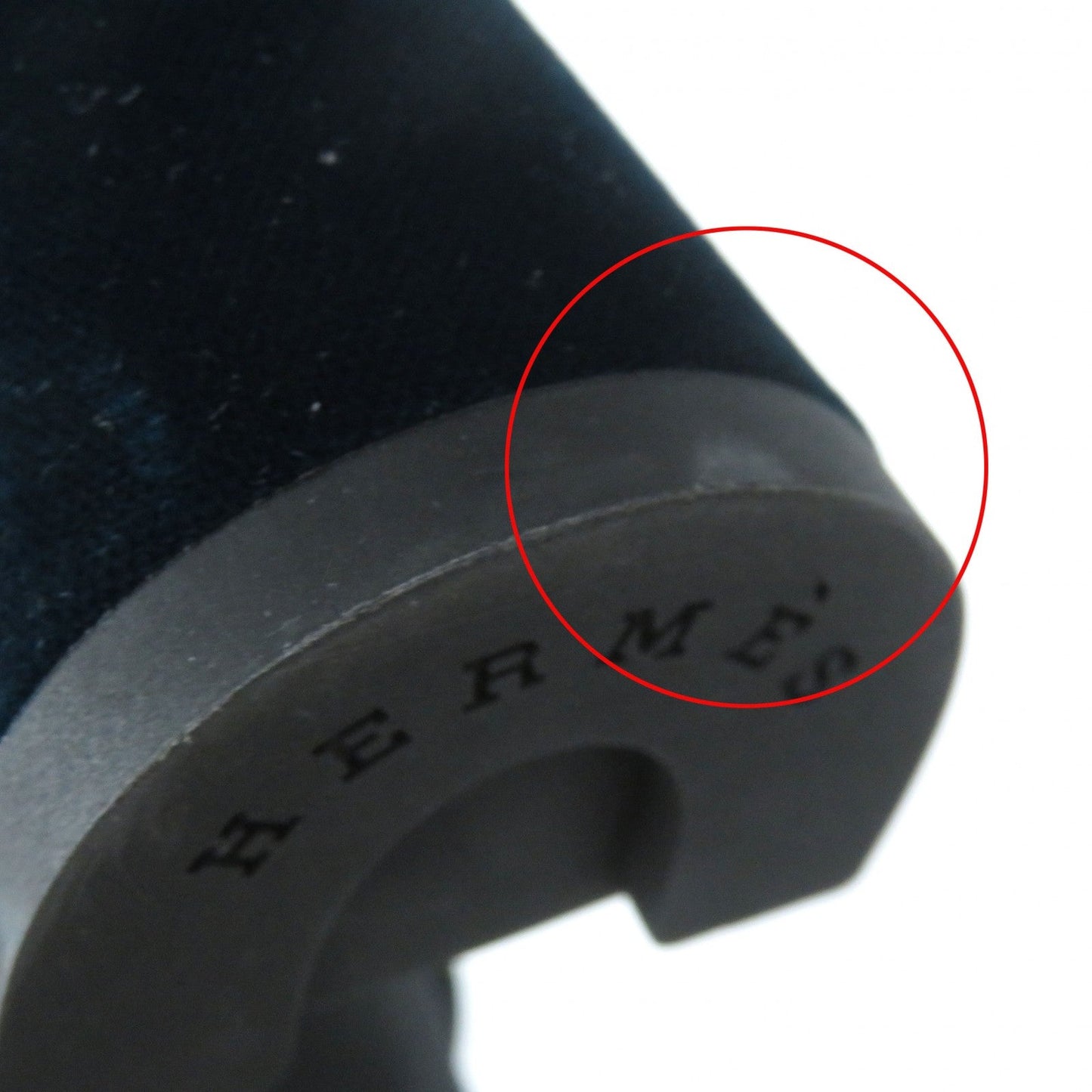 HERMÈS Violetta Ankle Strap Chunky Heel Sandals in Navy Velor, Size 36