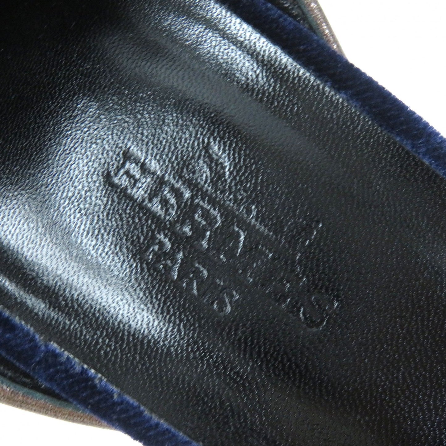 HERMÈS Violetta Ankle Strap Chunky Heel Sandals in Navy Velor, Size 36