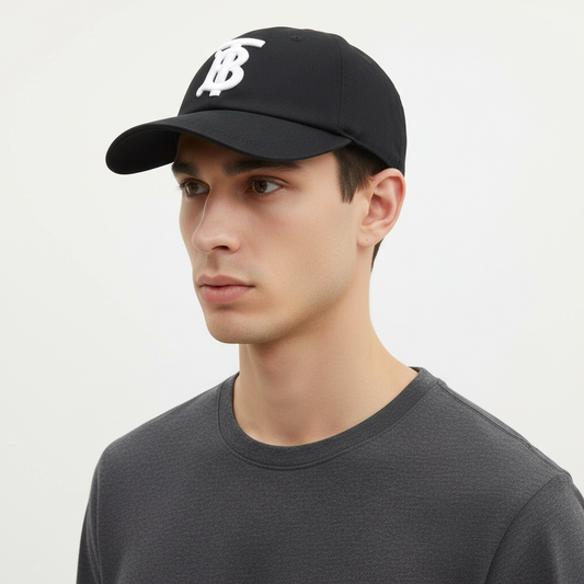 BURBERRY – Men’s Cap – Black Cotton –