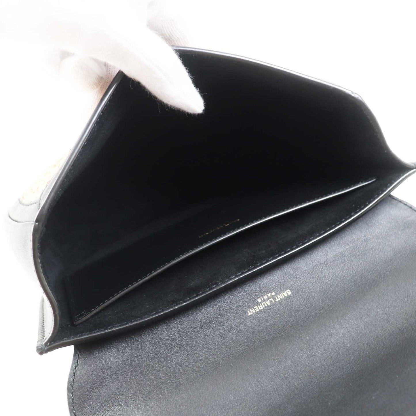 SAINT LAURENT – Kaia Shoulder Bag – Natural Raffia & Black Leather – Italy – 100% Authentic Previously Owned Pristine Condition ~39% Off MSRP