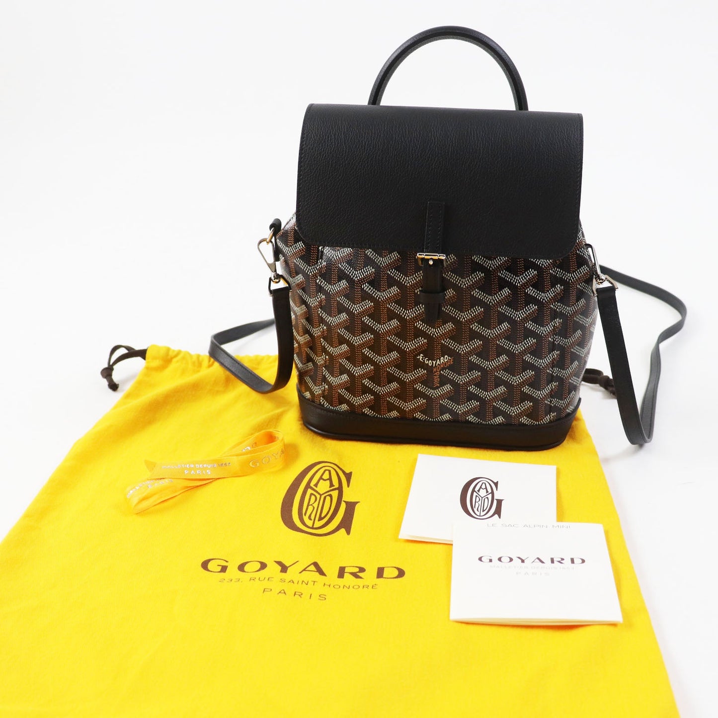 GOYARD-Alpin Mini Backpack in Black Goyardine Canvas & Leather – Like new