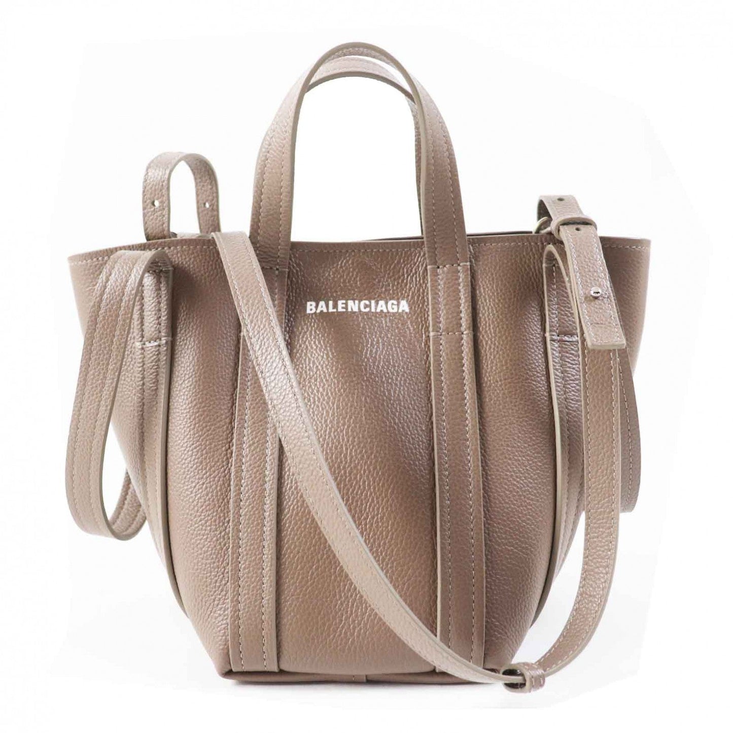 BALENCIAGA 2020s Everyday XS North South 2020s Tote Bag in Brown Leather –Silver-tone Hardware