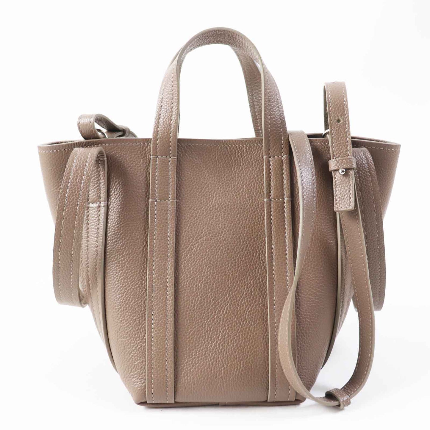 BALENCIAGA 2020s Everyday XS North South 2020s Tote Bag in Brown Leather –Silver-tone Hardware