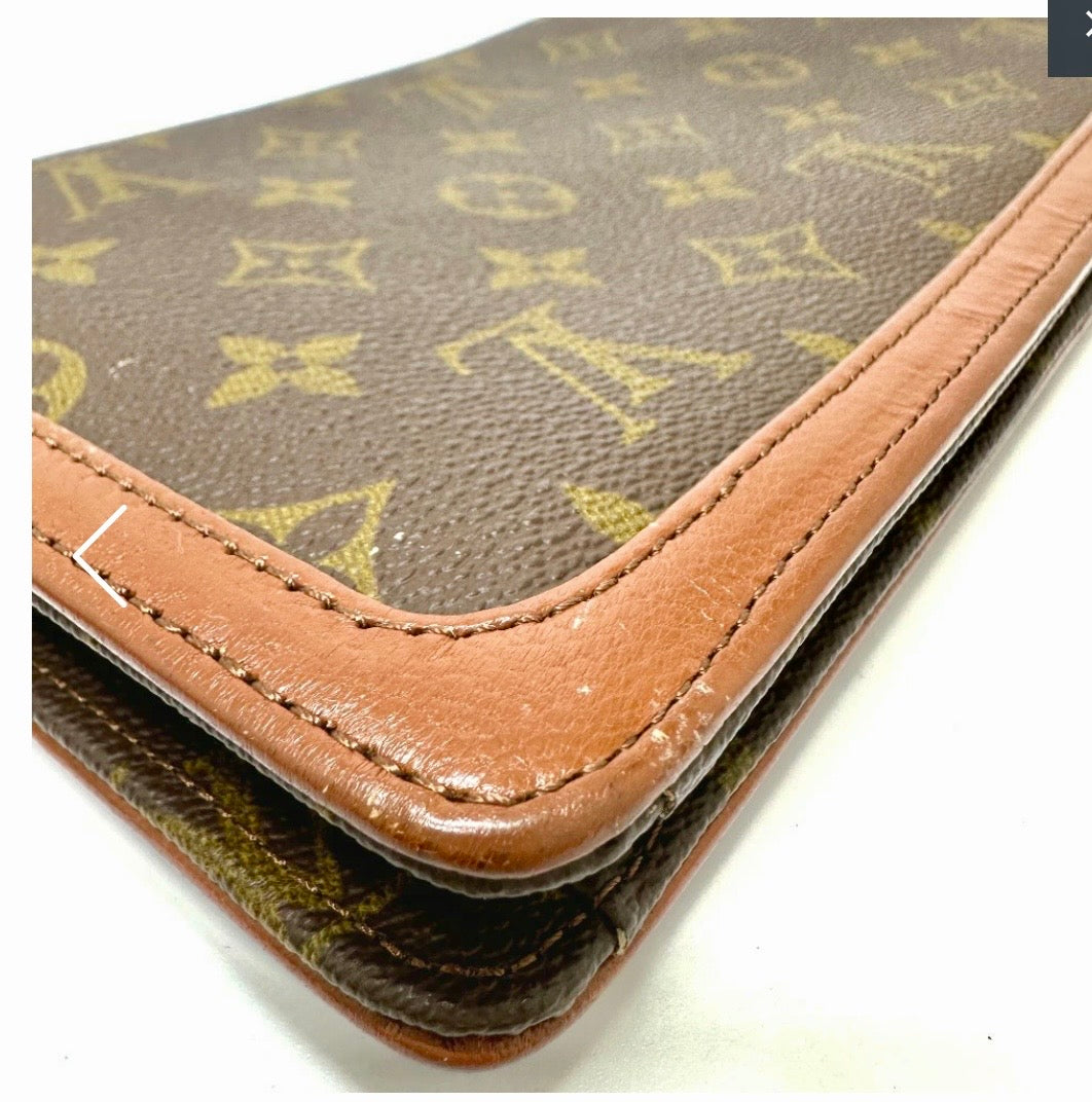 Louis Vuitton Pochette Dame PM Monogram Canvas Brown Clutch Bag  Previously Owned Authentic