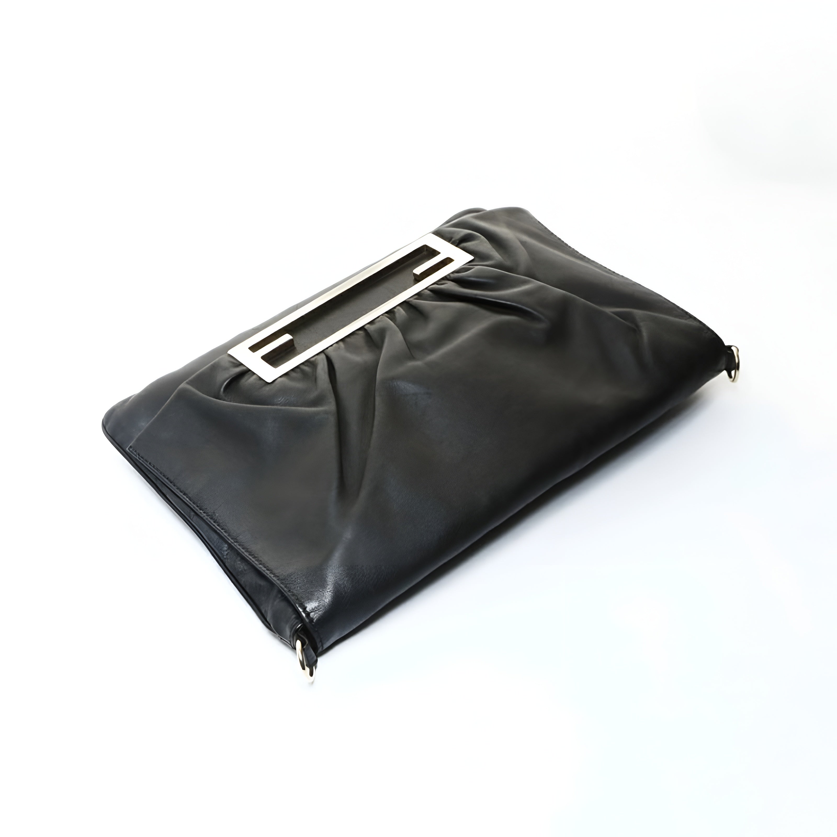 FENDI Bucket 2-Way Leather Clutch Shoulder Bag Authentic Previously Owned