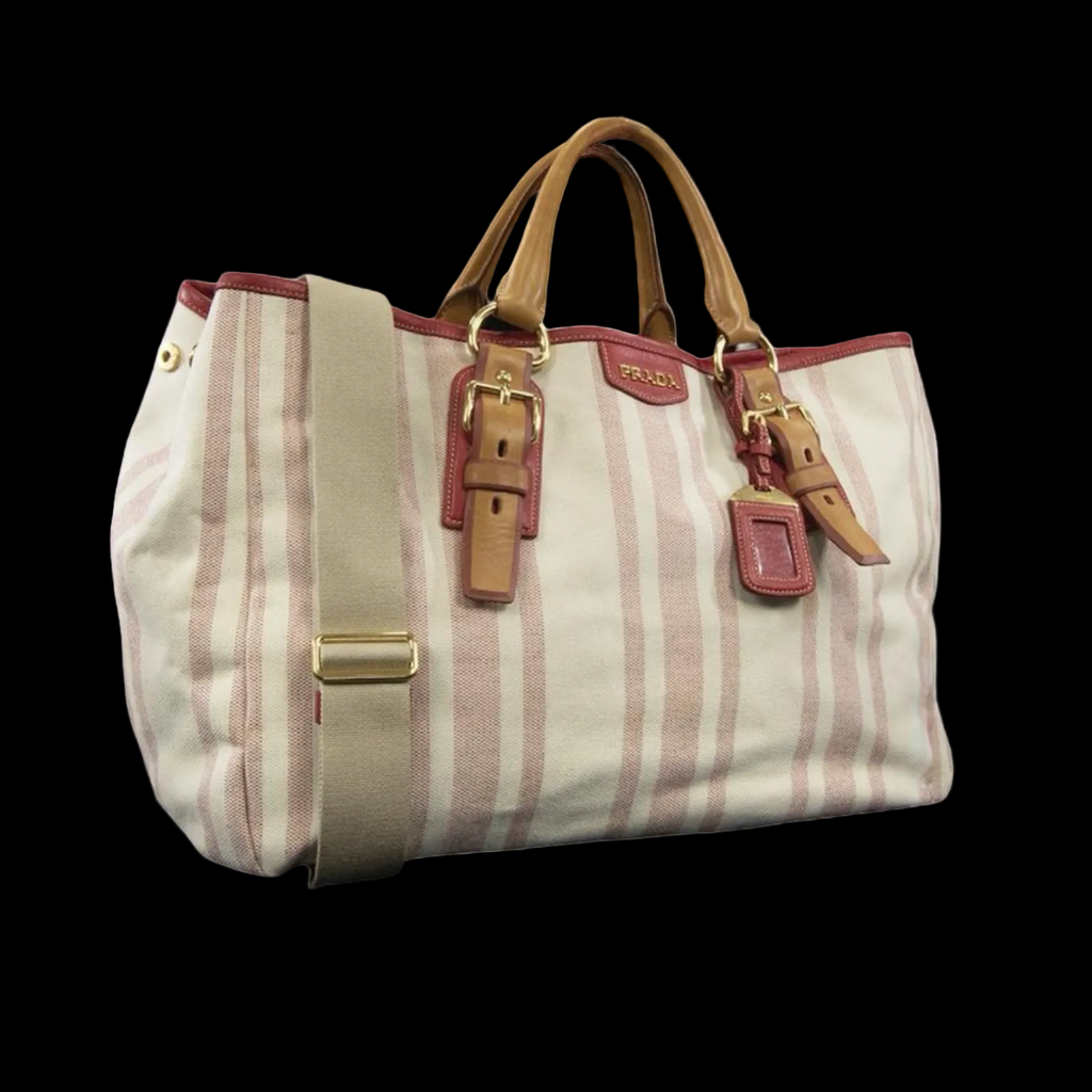 Prada Canapa Canvas Tote Bag Previously Owned Authentic