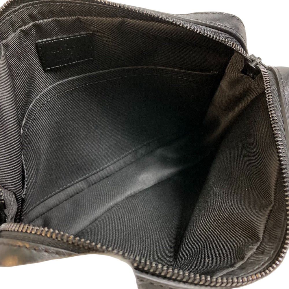 Louis Vuitton Duo Messenger Sling Bag Black Monogram Shadow Leather