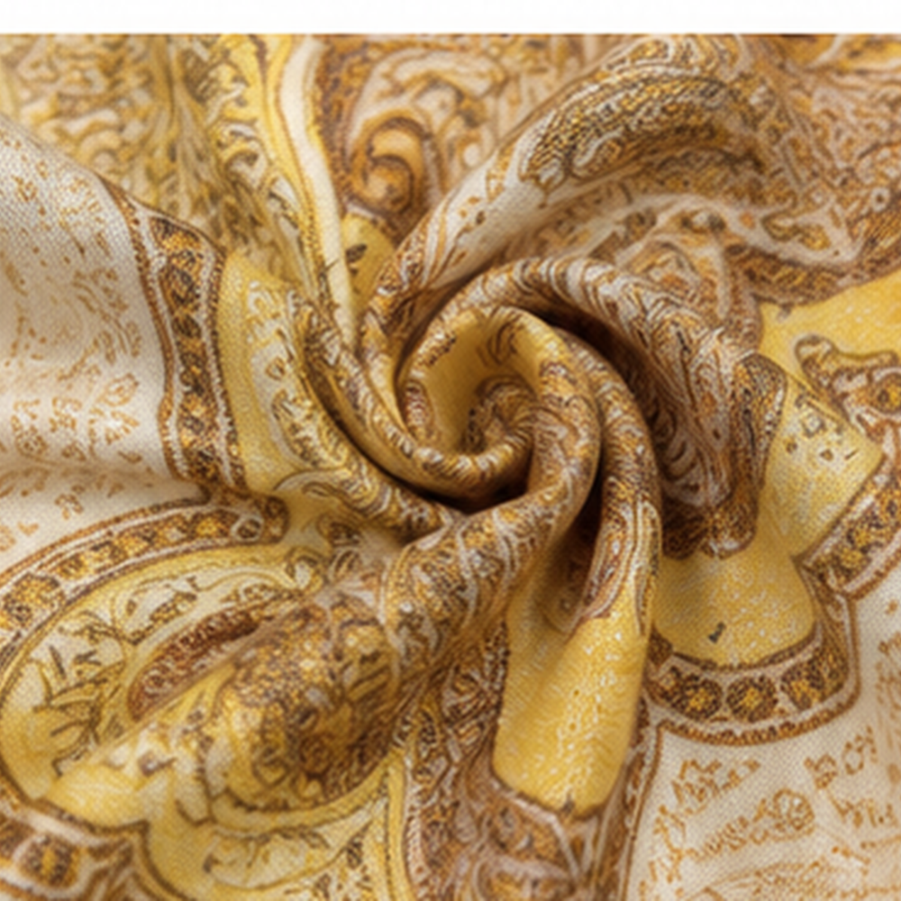Golden Paisley Print Relaxed Shirt & Matching Wide-Leg Trouser Co-Ord Outfit