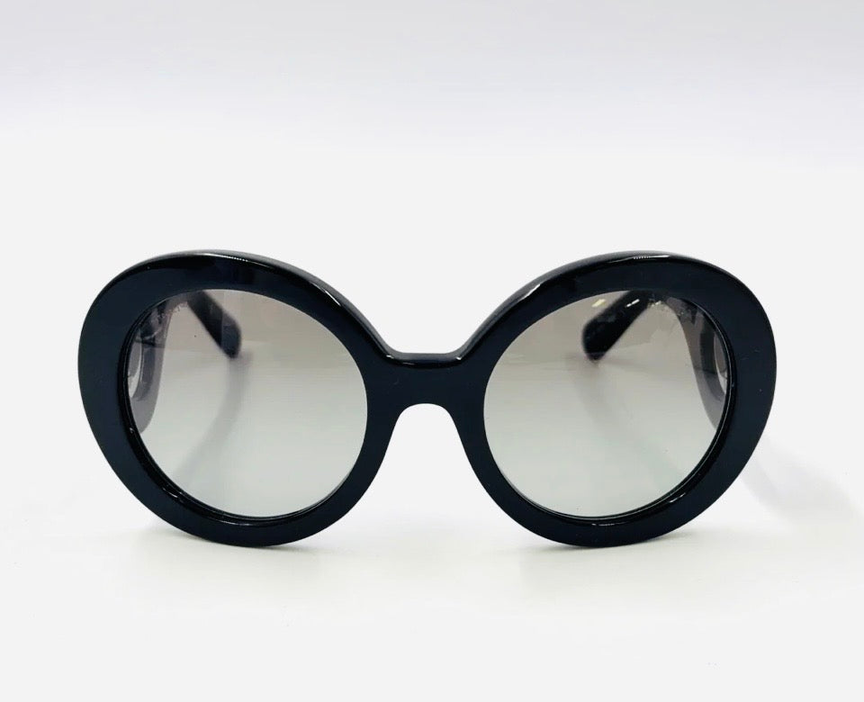 Prada Minimal Baroque Sunglasses Black Plastic Previously Owned Authentic