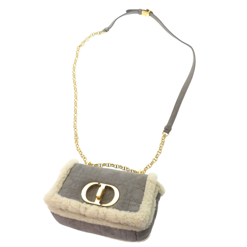 Christian Dior  – Caro Chain Gray Mouton & Suede – 100% Authentic ✨ Very Good Pre-Owned Condition ~ 27% off MSRP