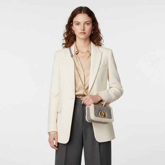 Christian Dior  – Caro Chain Gray Mouton & Suede –