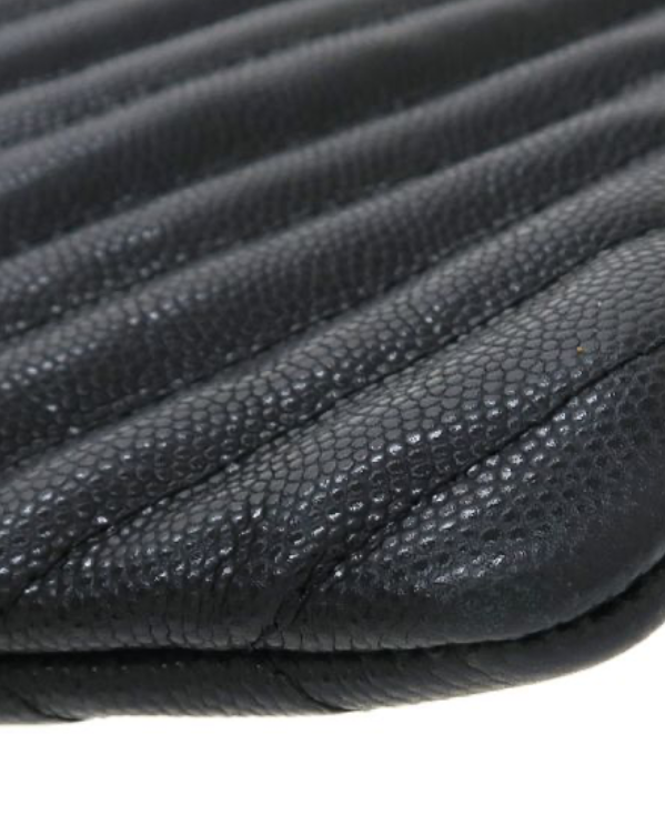 Chanel Caviar Matelassé Clutch Bag Black previously owned Authentic
