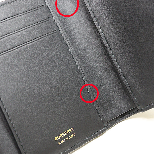 BURBERRY – Compact Tri-Fold Wallet – Black Leather 100% Authentic ✨Previously Owned Near-Mint Condition ~34% Off MSRP
