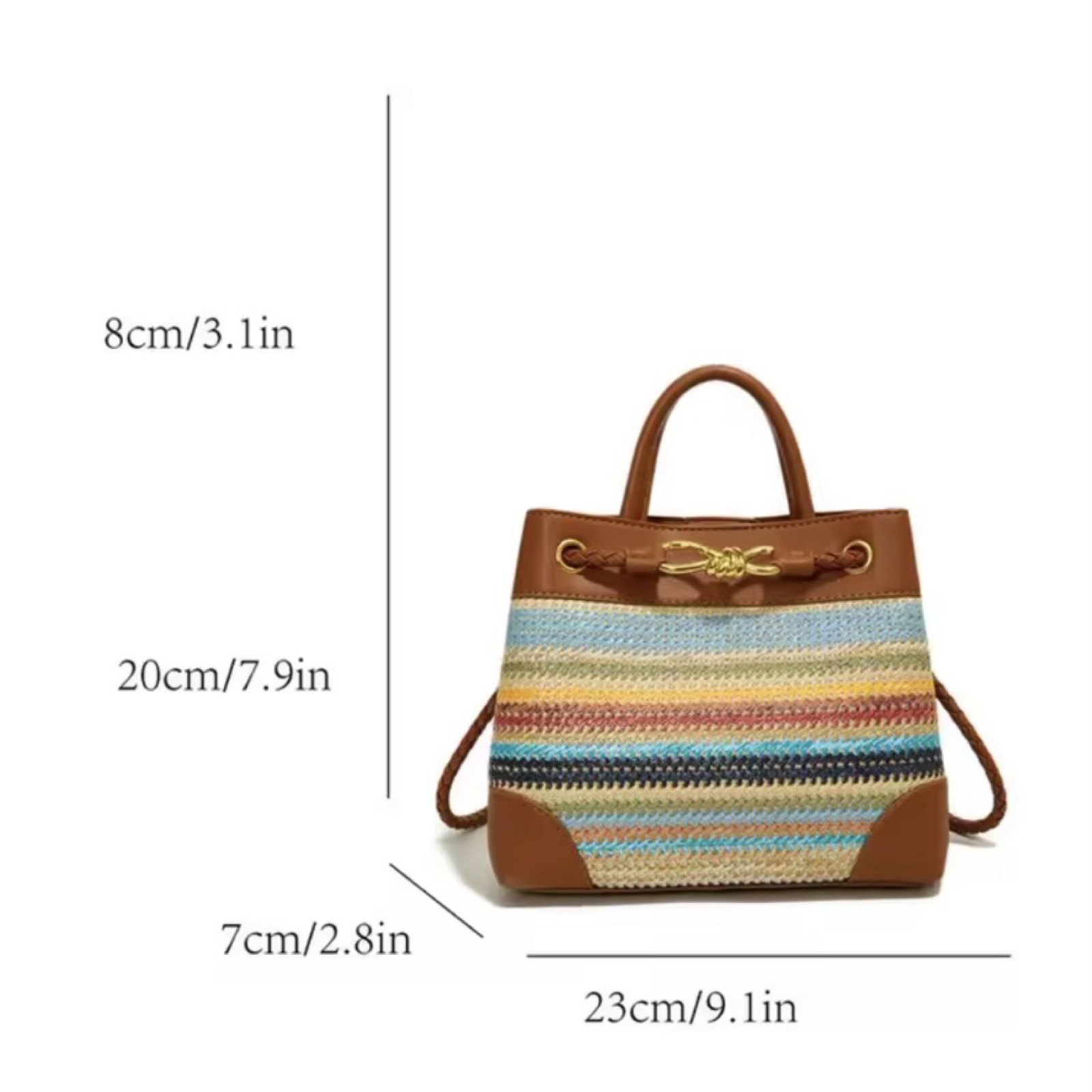 Structured Mini Tote with Woven or Smooth Finish – Multiple Colours – Resort Style (Generic)
