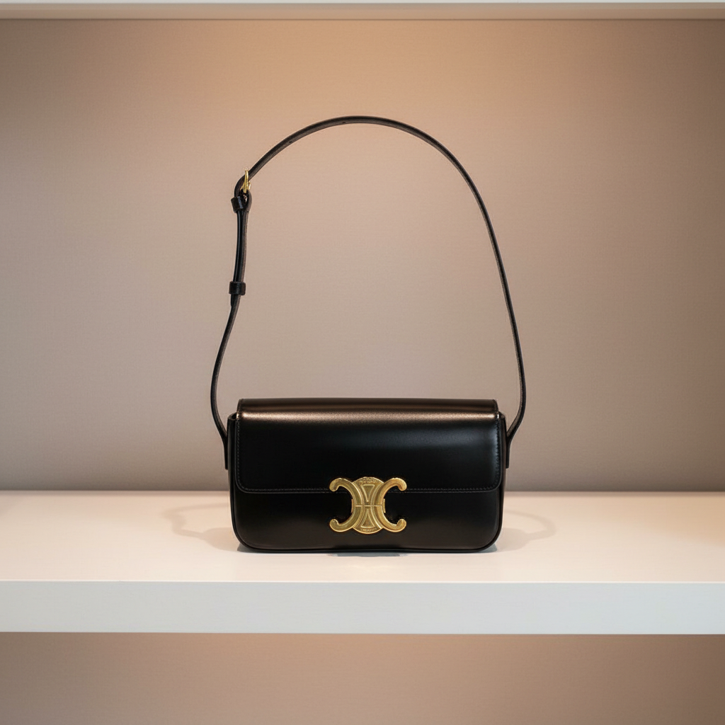 CELINE Triomphe Claude black Leather