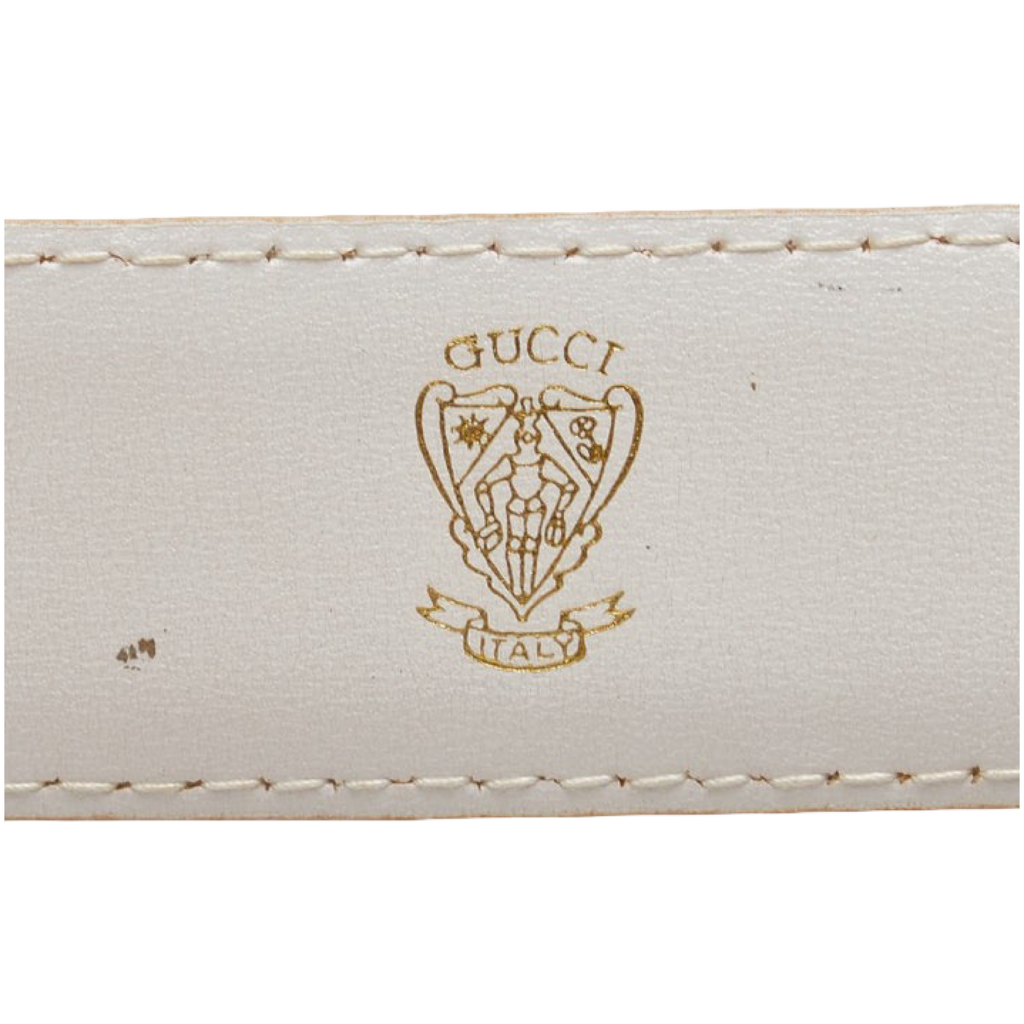 Gucci Leather Belt – White – unisex – 100% Authentic Previously Owned