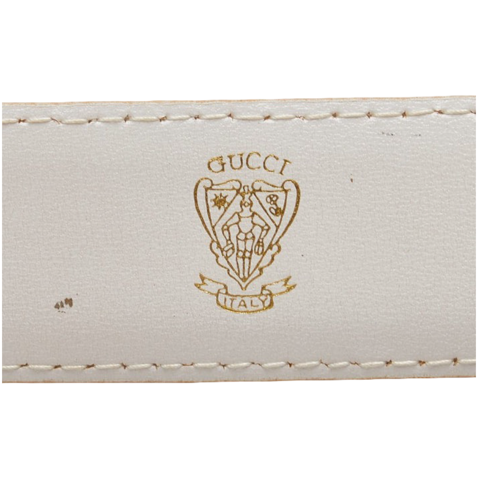 Gucci Old Gucci Leather Belt Leather GG Buckle Authentic Previously Owned