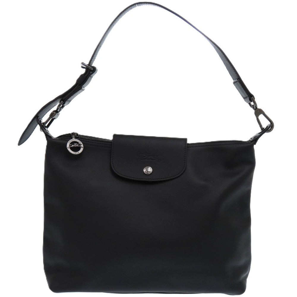 Longchamp – Le Pliage Extra Shoulder Bag – Black Leather –
