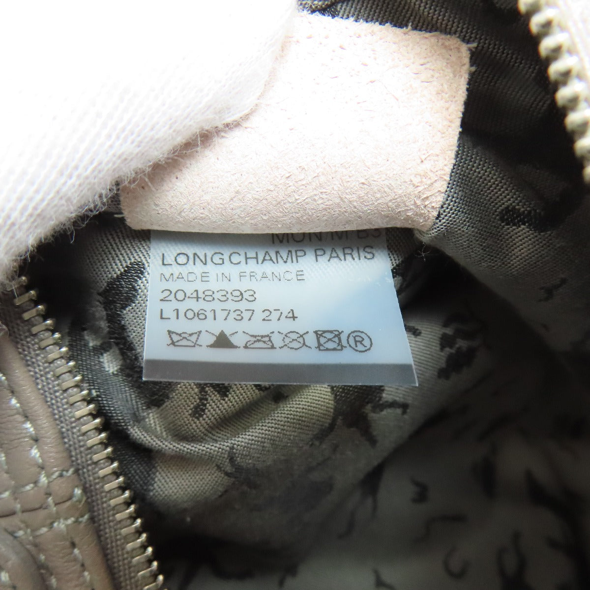 Longchamp Classic Leather Logo Line Leather Gray –