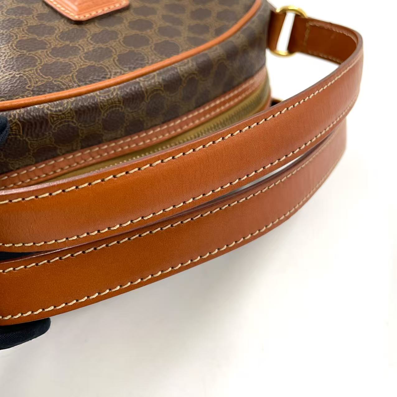 Celine Macadam Pattern Handbag Brown Beige PVC Leather Trim — Previously Owned Good Condition | L’LUXE Authentics