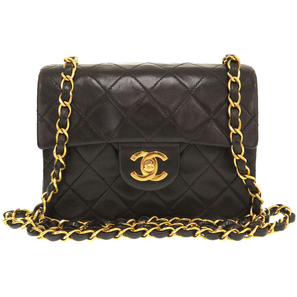 CHANEL Mini Matelassée Black Lambskin
Gold-Tone Hardware CC logo