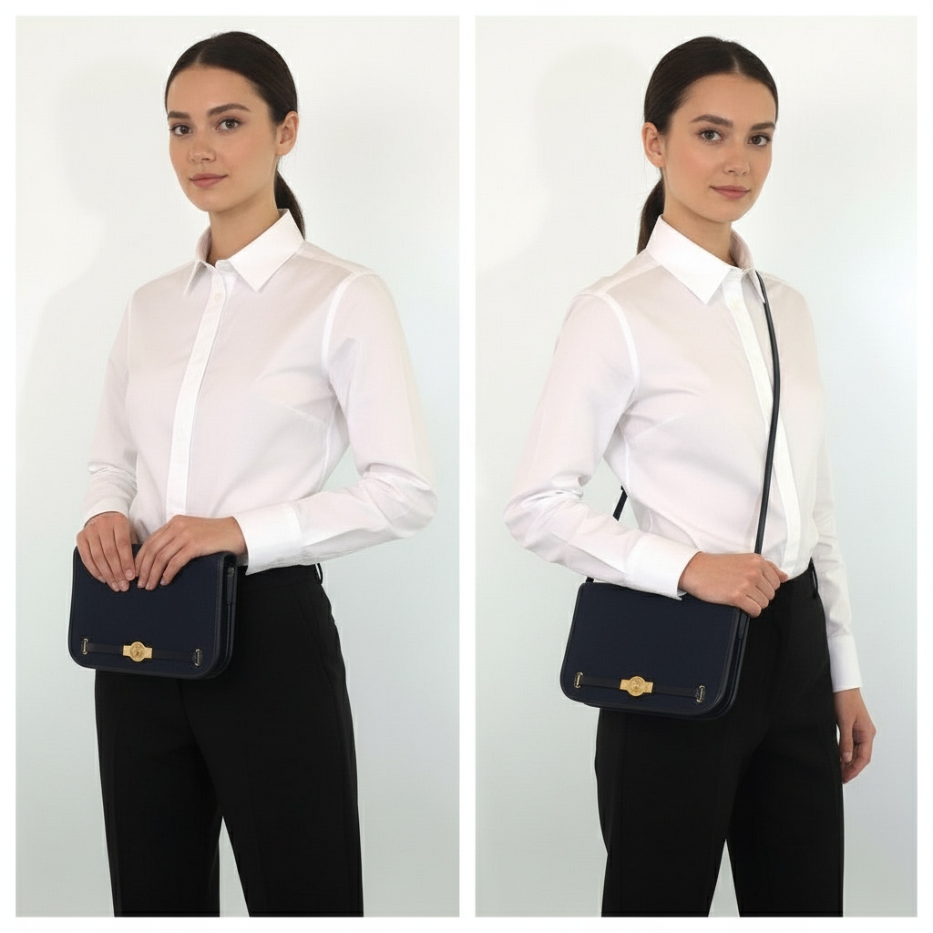 Christian Dior Trotter Canvas navy Gold Metal by John Galliano Era – 100% Authentic ✨ Very Good Pre-Owned Condition ~ 24% off MSRP