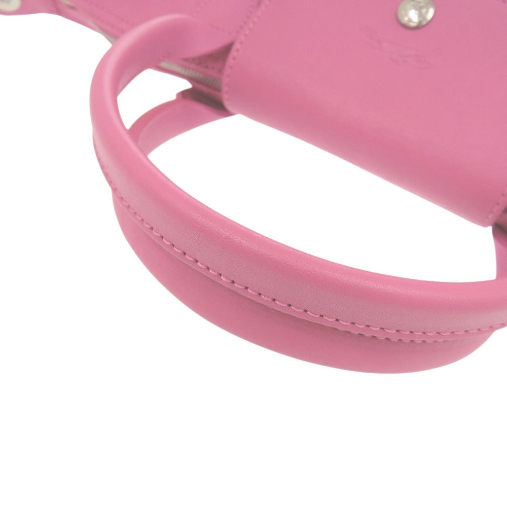 LONGCHAMP – Le Pliage Cuir 2-Way Folding Handbag – Pink Leather –