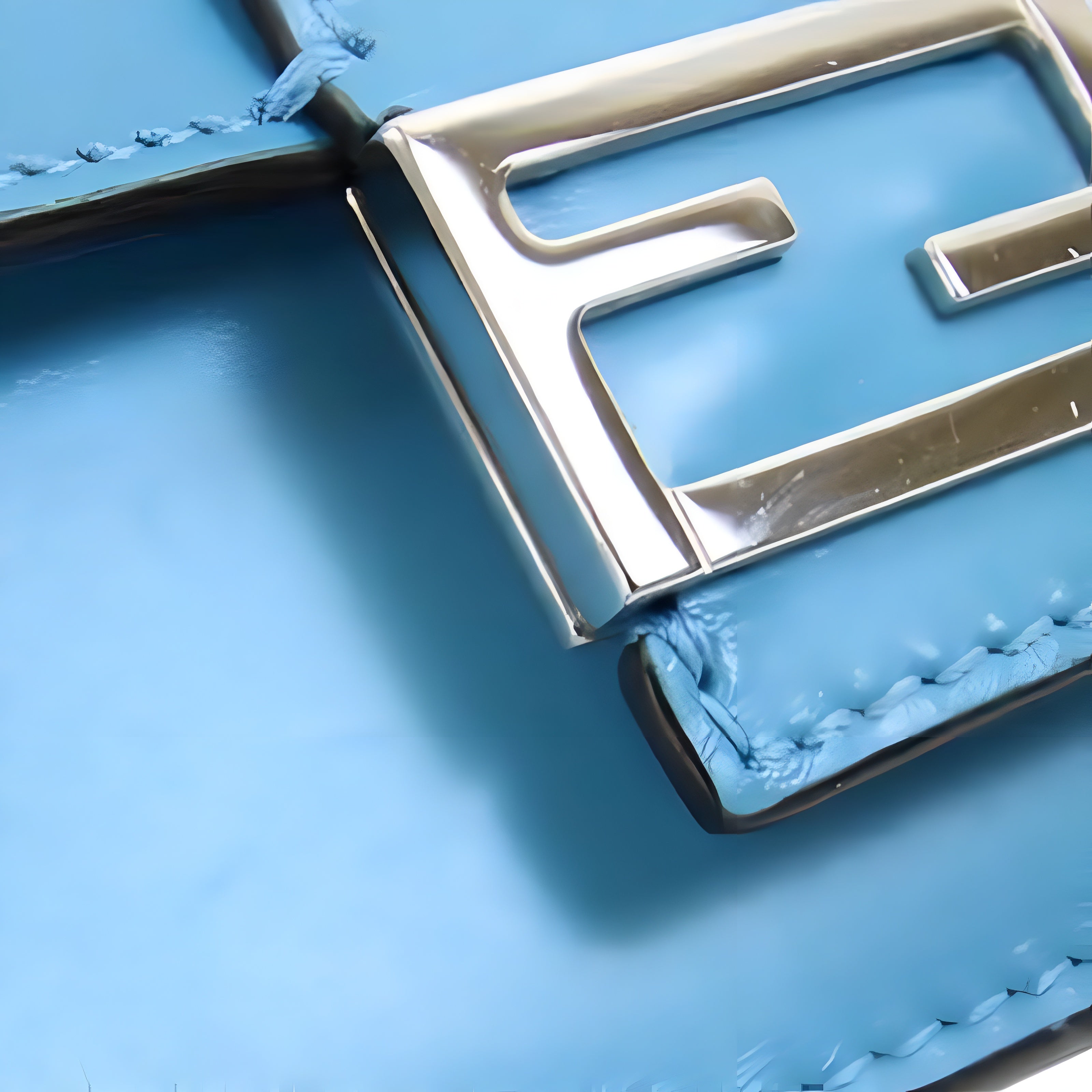 FENDI Micro Flat Baguette Light Blue Leather Shoulder Bag Authentic Previously Owned
