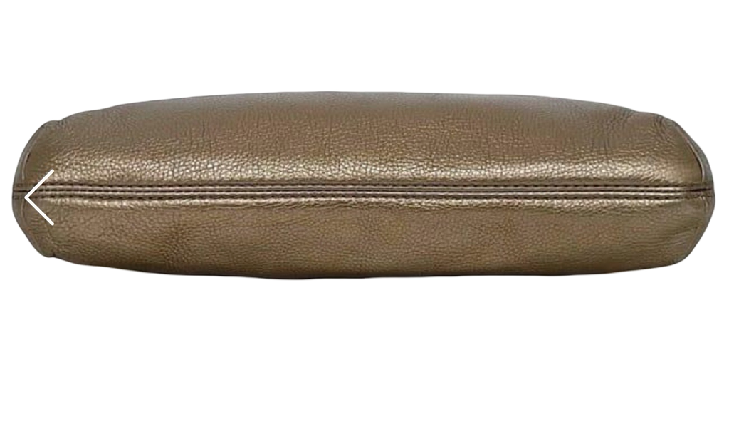 Michael Kors Leather Clutch Bag Brown Gold Hardware Previously Owned Authentic