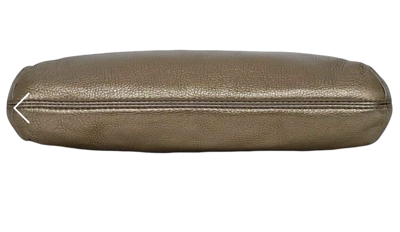 Michael Kors Leather Clutch Bag Brown Gold Hardware Previously Owned Authentic