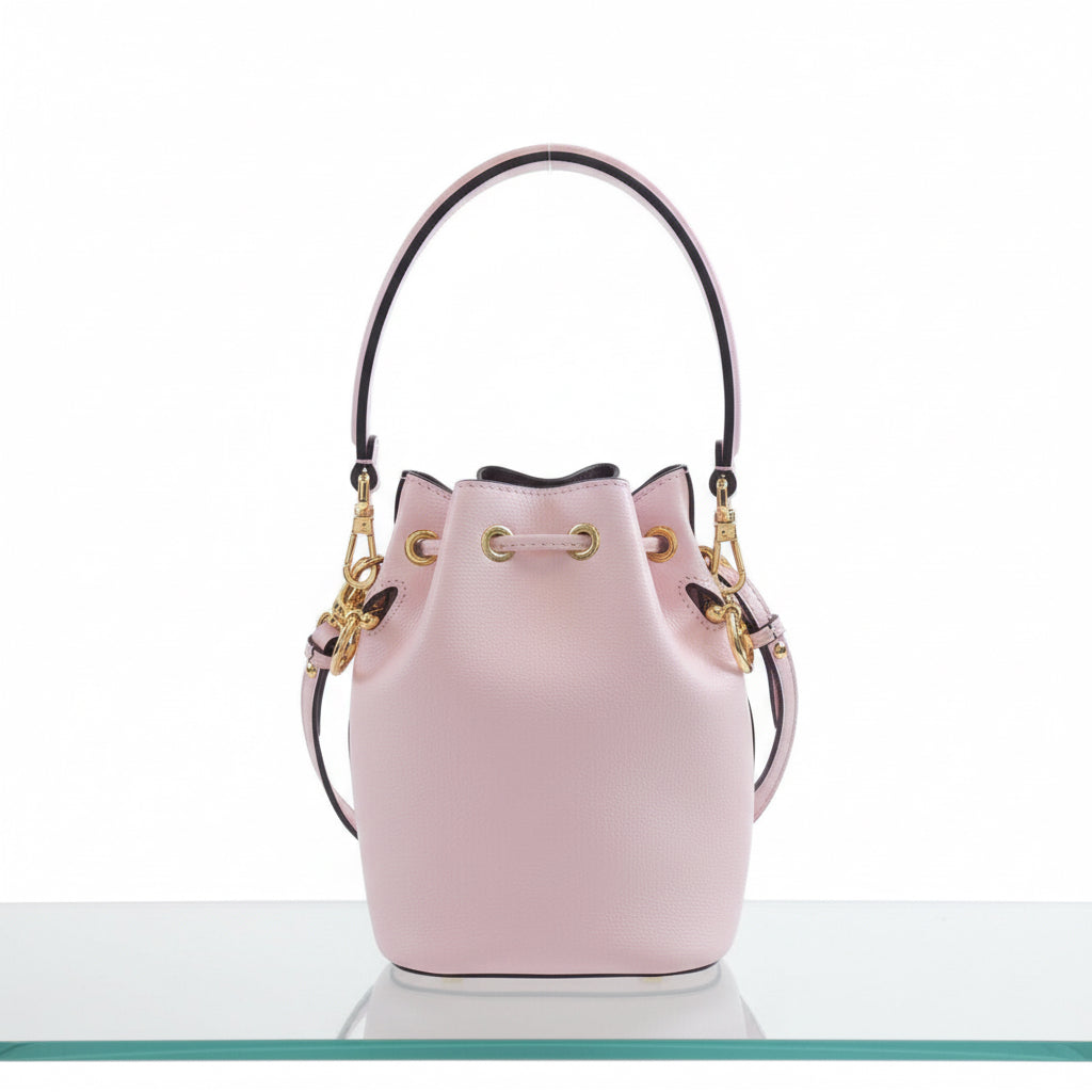 Fendi Mini Mon Tresor Calf Leather Bucket Bag Previously Owned Authentic