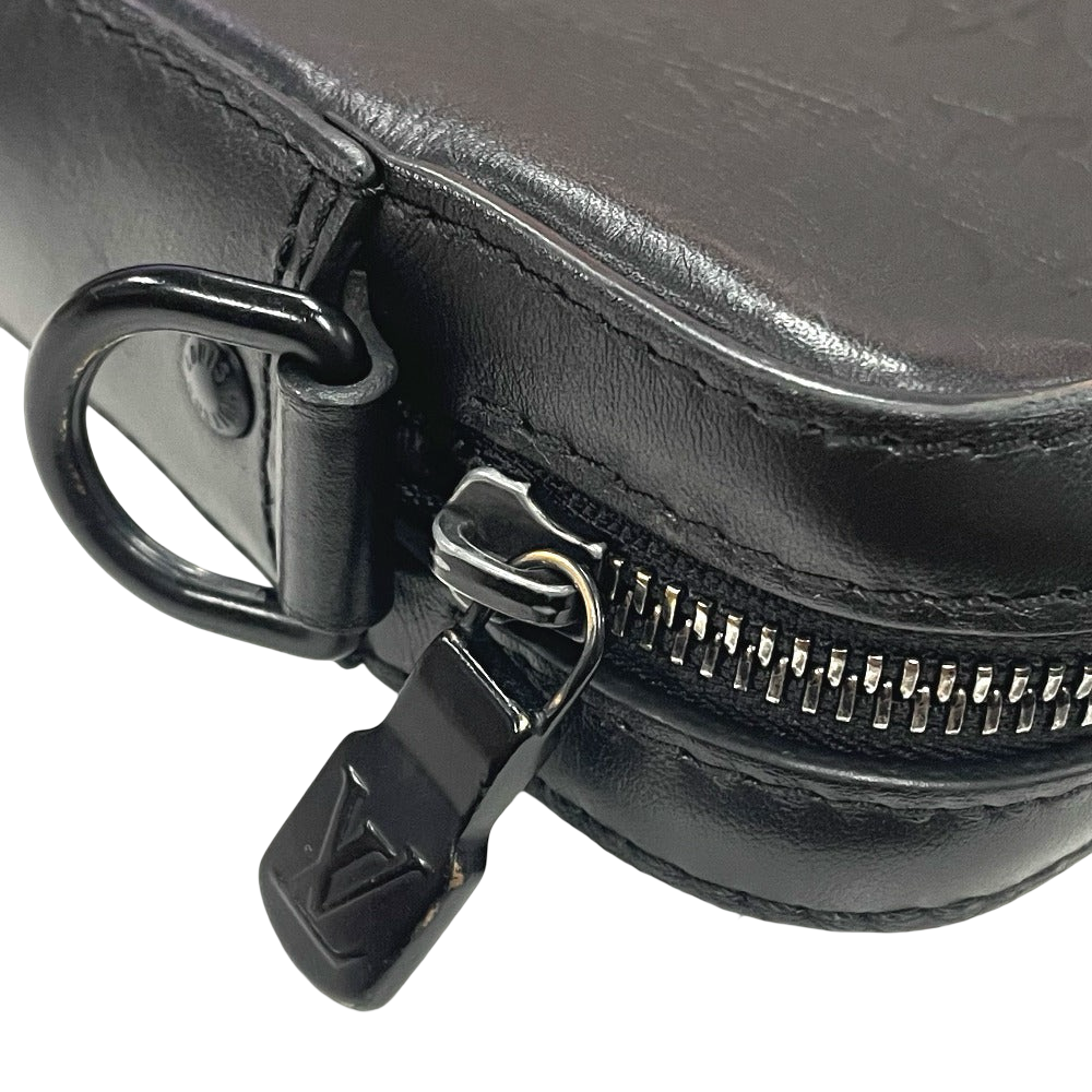 Louis Vuitton Duo Messenger Sling Bag Black Monogram Shadow Leather