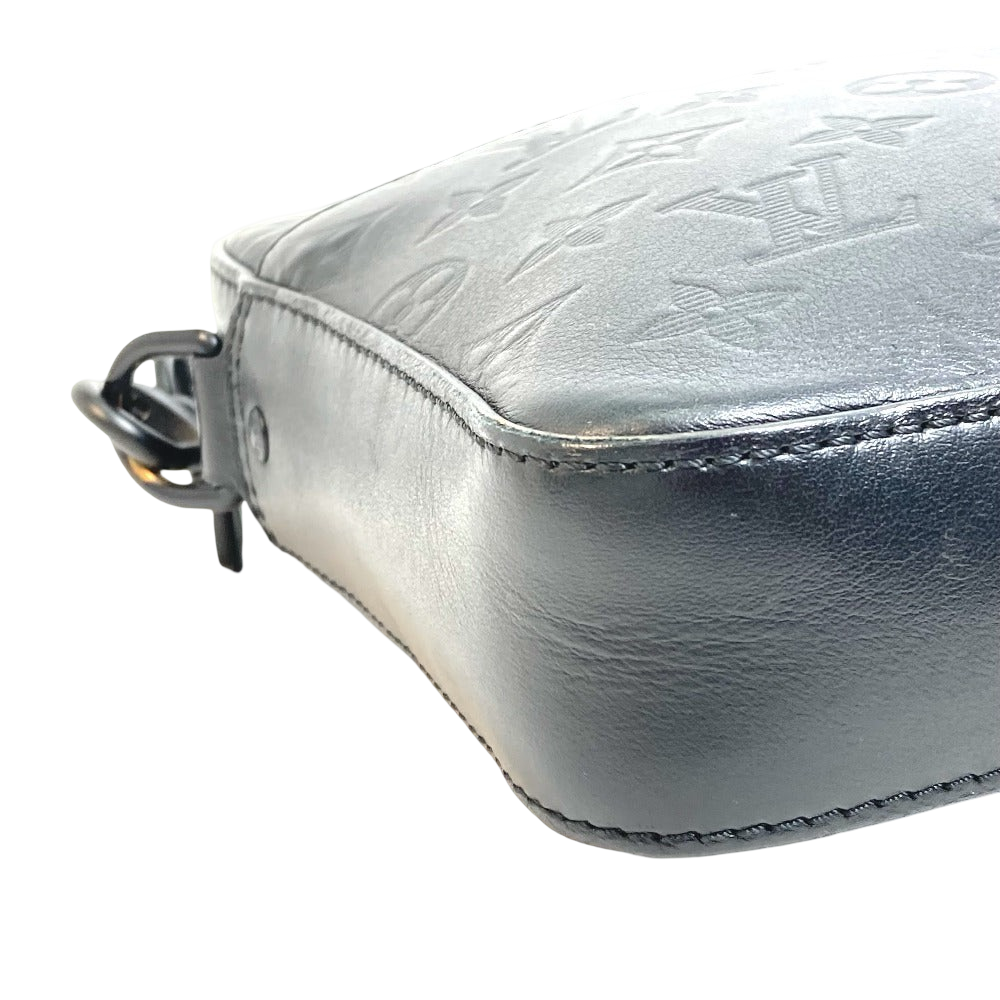 Louis Vuitton Duo Messenger Sling Bag Black Monogram Shadow Leather