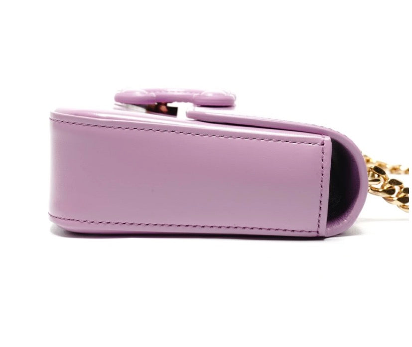 CELINE Triomphe Chain Shoulder Bag Pink Shiny Calfskin | Authentic Previously Owned