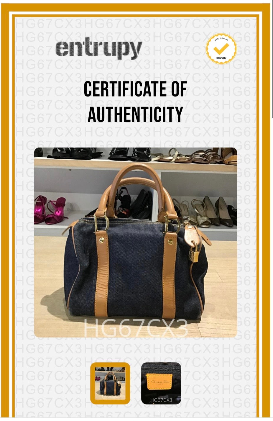 Dior Vintage Blue Denim Mini Boston Bag with Leather Trim previously Owned Authentic