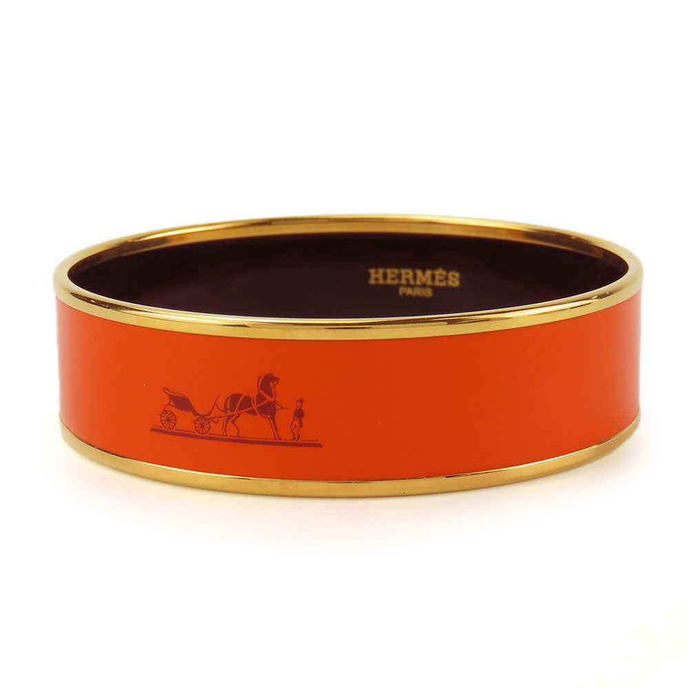 HERMÈS GM Bangle Orange Cloisonné enamel on metal