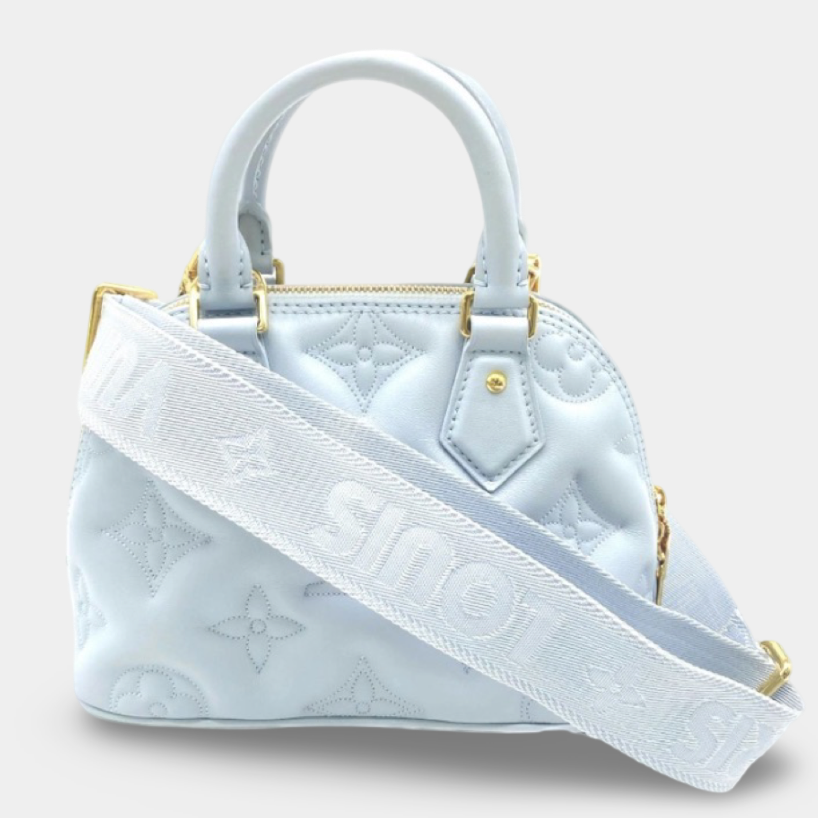 Louis Vuitton Alma Soft BB Bubblegram Blue Glacier Lambskin – Excellent Condition -previously owned Authentic