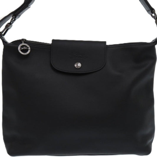 Longchamp – Le Pliage Extra Shoulder Bag – Black Leather –