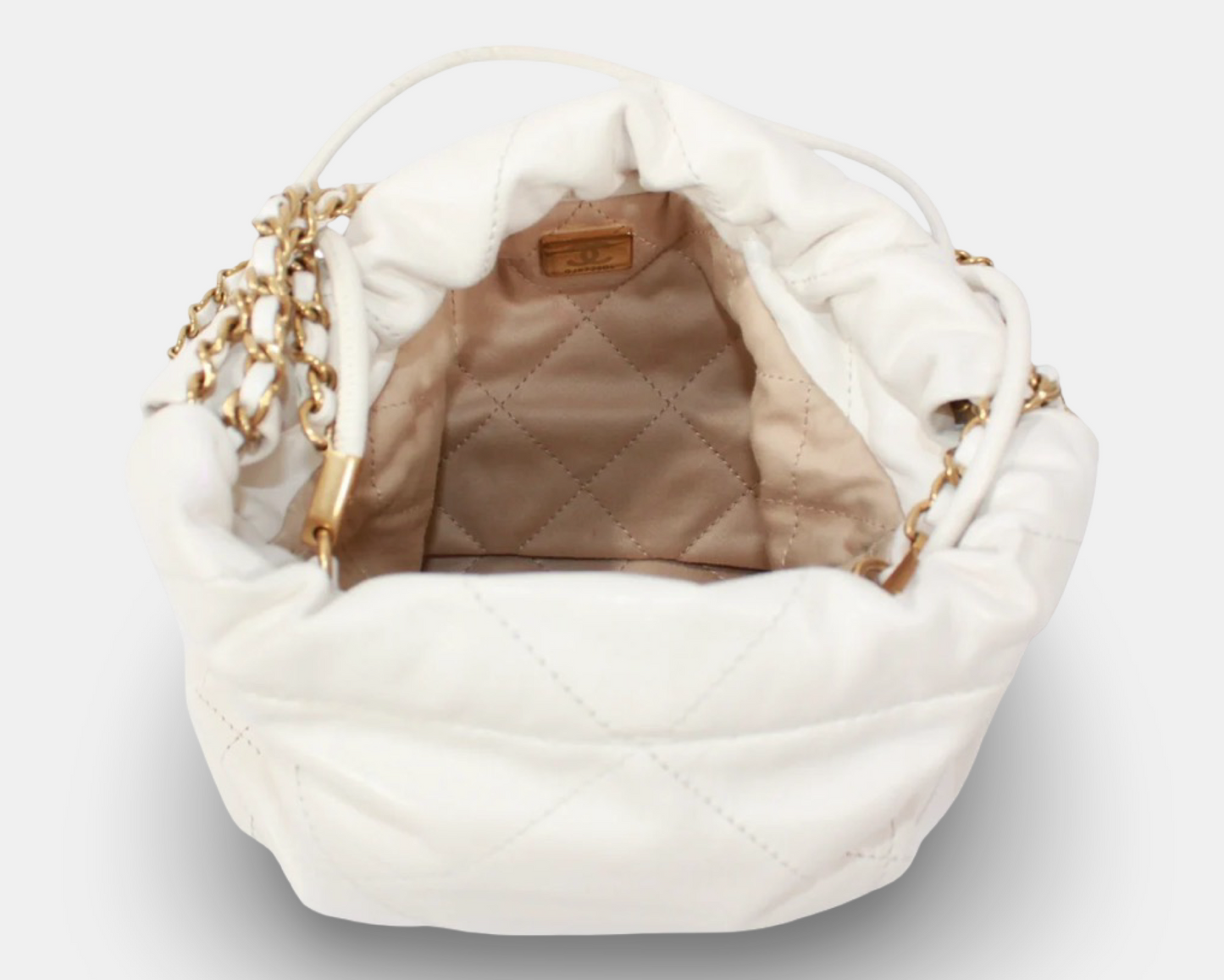 Chanel 22 Mini Shoulder Bag White Calfskin Gold – Good Condition | L’LUXE Authentics
