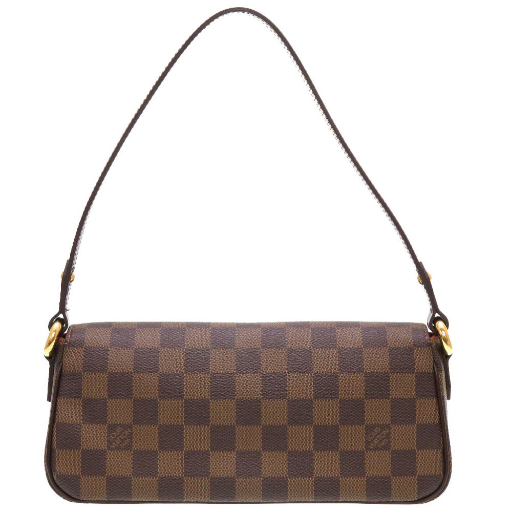LOUIS VUITTON – Ravello PM Clutch Damier Ebene canvas with brown leather trim and gold-tone hardware