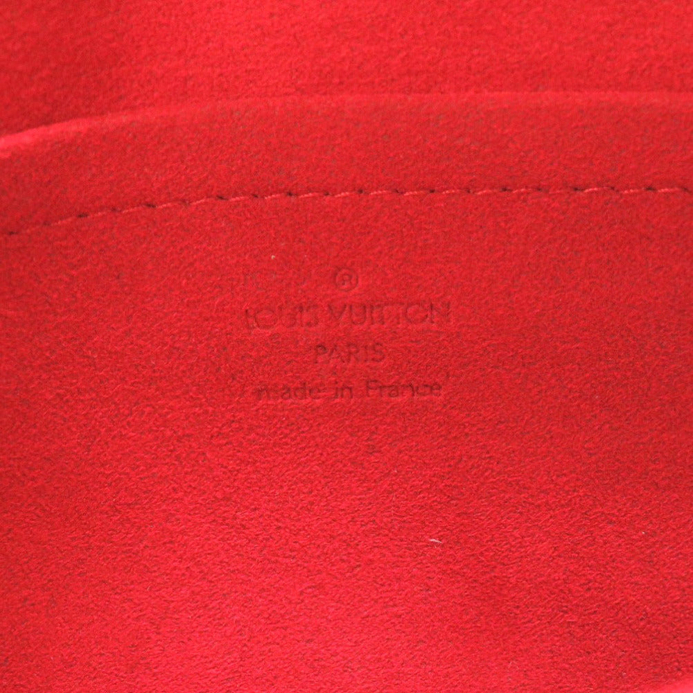 LOUIS VUITTON – Ravello PM Clutch Damier Ebene canvas with brown leather trim and gold-tone hardware