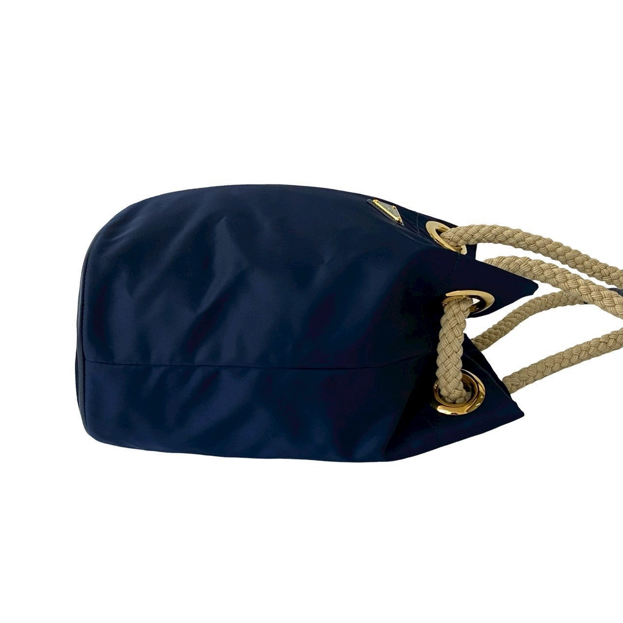 PRADA – Shoulder Bag – Triangle Logo Metal – Navy –nylon & Leather